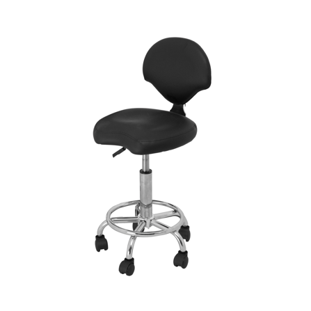 SGABELLO CON SCHIENALE PER TOELETTATORE (COLORE NERO)